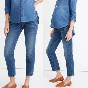 Madewell Indigo Maternity Classic Straight Leg Cropped Jeans Size 29